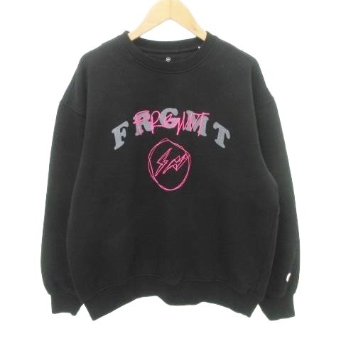 【中古】未使用品 タグ付き フラグメント ミニ ロゴ フーディ オーバーサイズ スウェット 155 Lサイズ 黒 キッズ