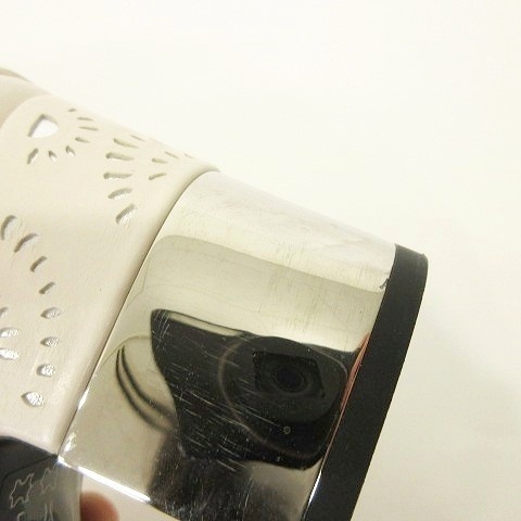 【中古】ロジェヴィヴィエ フラワー パンチング レザー サンダル ヒール 38.5 25.5cm アイボリー レディース