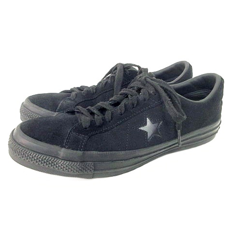 【中古】コンバース CONVERSE 25SS ONE STAR SUEDE 33702081 ワンスター スエード スニーカー 26.0cm 黒 ブラック