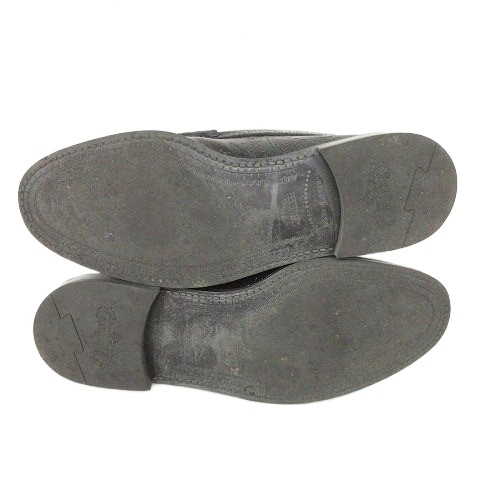 【中古】ケンフォード KENFORD ペイズリー エンボス ローファー レザー 26.5cm 黒 ネイビー