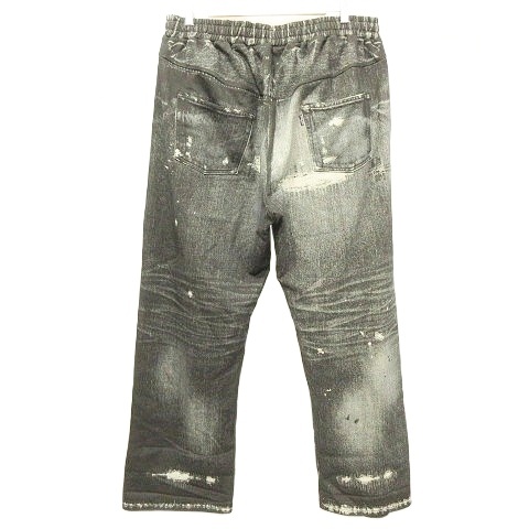 【中古】サプール SAPEur 美品 Lot.5550XX SWEAT PANTS デニム転写 スウェット パンツ 裏毛 XXL 黒 ブラック メンズ_1