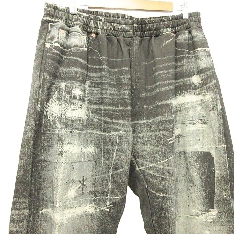 【中古】サプール SAPEur 美品 Lot.5550XX SWEAT PANTS デニム転写 スウェット パンツ 裏毛 XXL 黒 ブラック メンズ_2