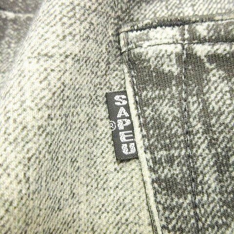 【中古】サプール SAPEur 美品 Lot.5550XX SWEAT PANTS デニム転写 スウェット パンツ 裏毛 XXL 黒 ブラック メンズ_4