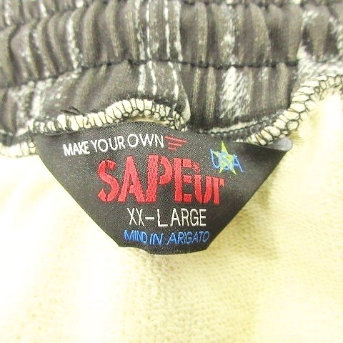 【中古】サプール SAPEur 美品 Lot.5550XX SWEAT PANTS デニム転写 スウェット パンツ 裏毛 XXL 黒 ブラック メンズ_7