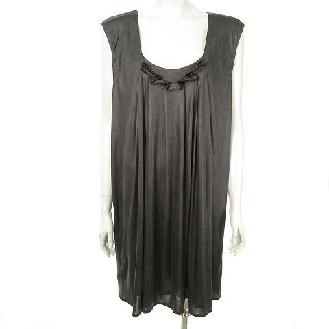 中古 マックス コー Max Co ワンピース ノースリーブ 後ろギャザー ジャージー素材 光沢 チャコールグレー Lの通販はau Pay マーケット ブランド古着のベクトル