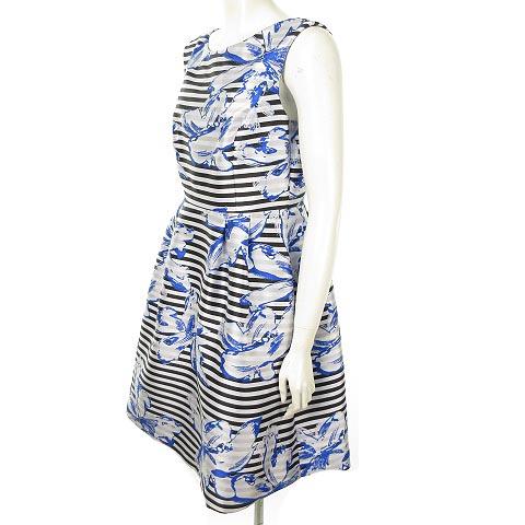 中古 ダイアグラム グレースコンチネンタル ワンピース 花柄 ボーダー ジャガード ノースリーブ 38 黒 ブルーibs63の通販はau Pay マーケット ブランド古着のベクトル