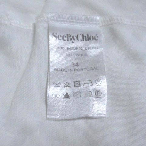 中古 シーバイクロエ See By Chloe ワンピース 34 国内正規品 ひざ丈 キャップスリーブ シースルーレース 切替 白 ホワイトの通販はau Pay マーケット ブランド古着のベクトル
