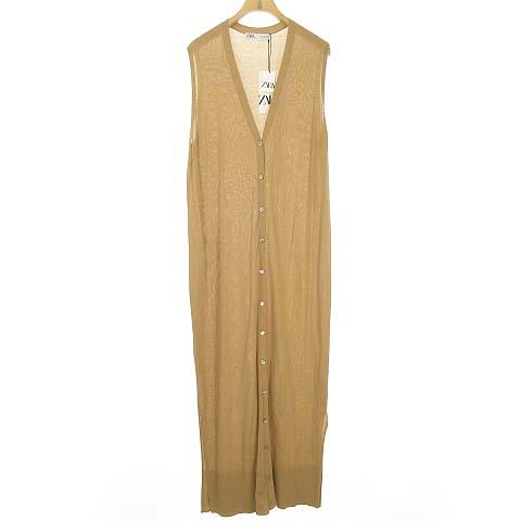 中古 未使用品 ザラ Zara ノースリーブ ロング ニット カーディガン ワンピース コットン レーヨン L ベージュの通販はau Pay マーケット ブランド古着のベクトル