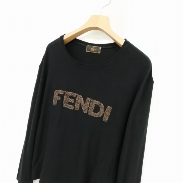 中古】フェンディ FENDI maglia パイル 刺繍 ロゴ ロングスリーブ