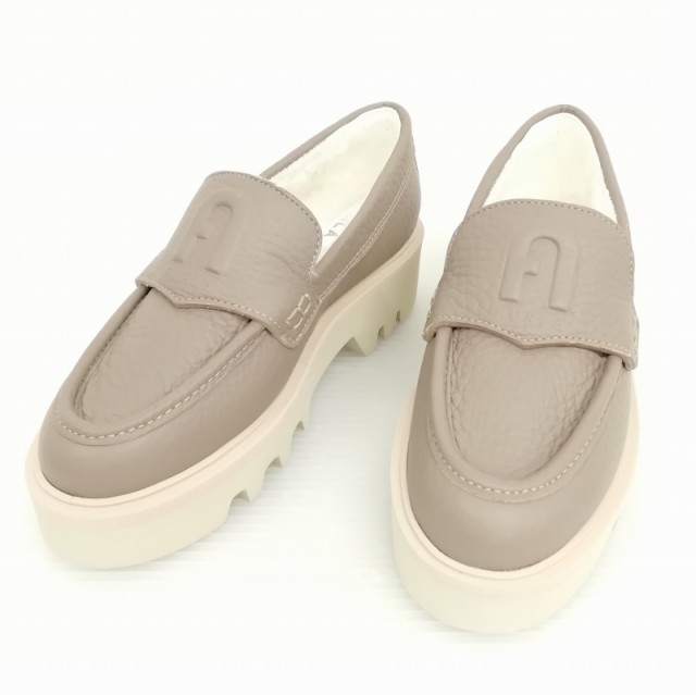 【中古】フルラ FURLA RITA LOAFER T.40 リタ ローファー ブーツ 厚底 美品 36 サンドベージュ系 レディース