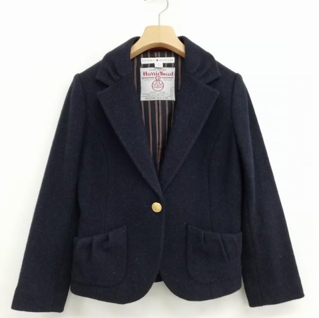 【中古】トミーヒルフィガー ハリスツイード ツイード ジャケット テーラード ブレザー 金ボタン 美品 2 ネイビーの通販は 5,208円