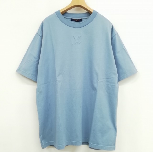 【中古】ルイヴィトン LOUIS VUITTON RM232Q DT3 HNY55W エンボス LV ロゴ Tシャツ トップス 半袖 XXL ブルー メンズの通販は
