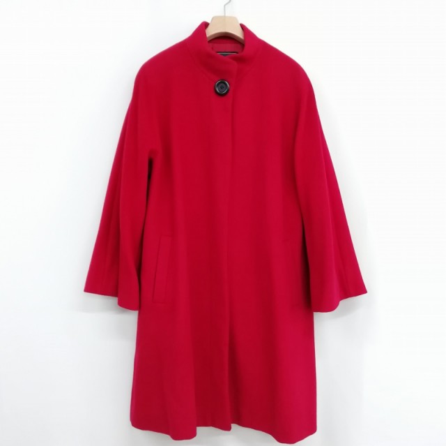 【中古】サンヨー SANYO 三陽商会 カシミヤ ウール スタンドカラー コート 美品 7 レッド レディースの通販は