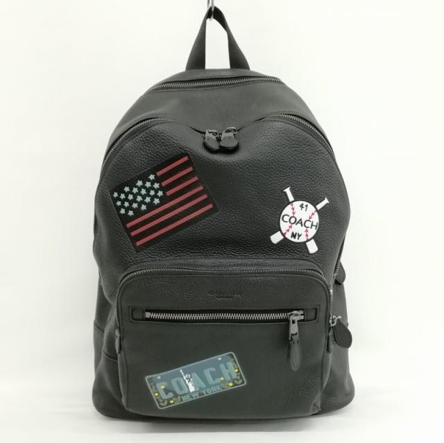 COACH ブラック レザー バックパック コーチ バックパック ナップサック COACH ブラックレザー バックパック