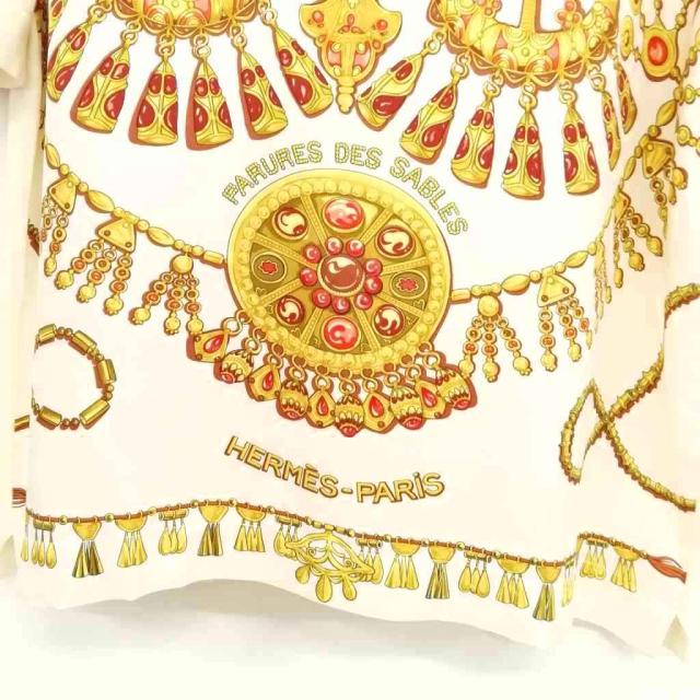 【中古】エルメス HERMES PARURES DES SABLES シルク ニット 切替 ポロシャツ トップス ヴィンテージ 長袖 M レッド 中古】エルメス HERMES PARURES DES SABLES シルク ニット 切替