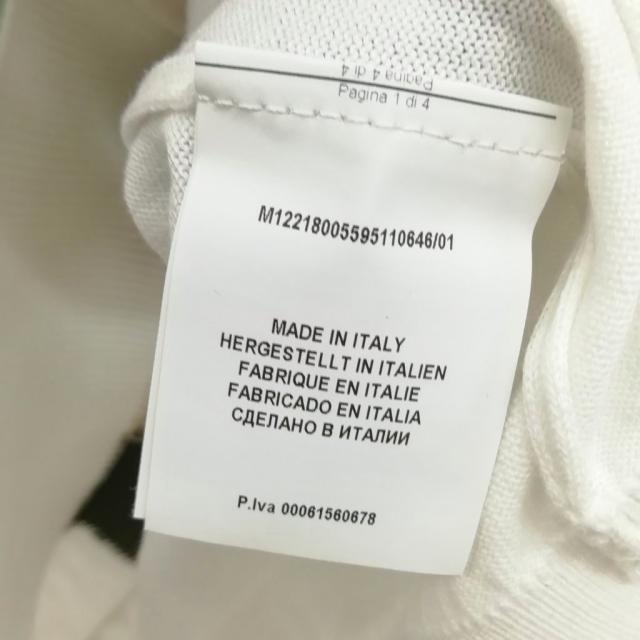 【中古】タリアトーレ TAGLIATORE ストライプ フルボタン コットン ニット シャツ ポロシャツ 半袖 46 ホワイト系 中古】タリアトーレ TAGLIATORE ストライプ フルボタン コットン