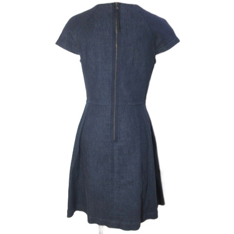 中古】フォクシーニューヨーク デニムワンピース ひざ丈 半袖 35810  
