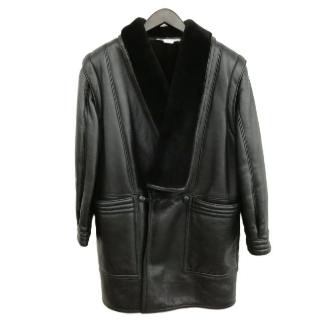 【中古】ミレーユ グラニエ mireille granier フランス製 ユーロヴィンテージ ラムスキン ムートン コート ブラック