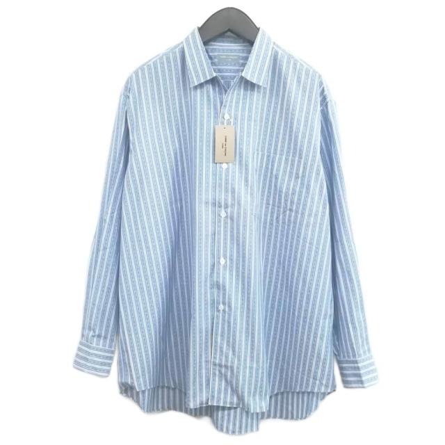 【中古】未使用品 コムデギャルソンオム AD1990 田中オム タグ付き ストライプ オープンカラー 開襟 シャツ 長袖