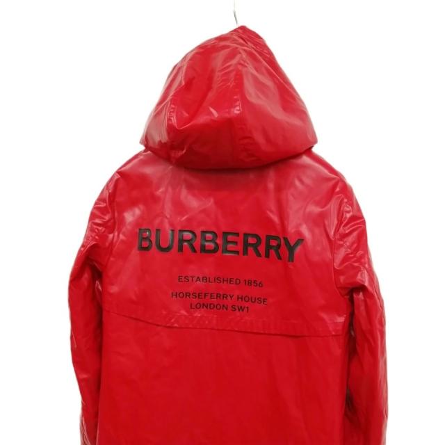 【中古】バーバリー BURBERRY Cramond ロゴ プリント コーティング フーデッド コート 36 レッド レディース_1