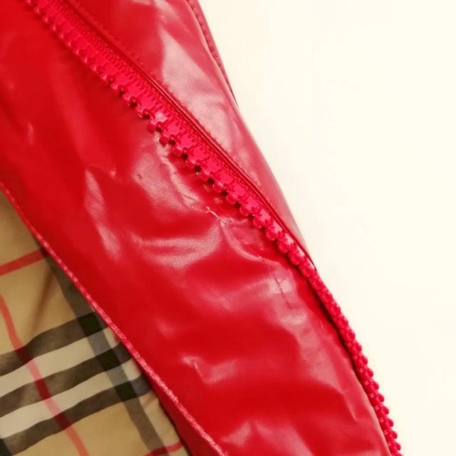 【中古】バーバリー BURBERRY Cramond ロゴ プリント コーティング フーデッド コート 36 レッド レディース_4
