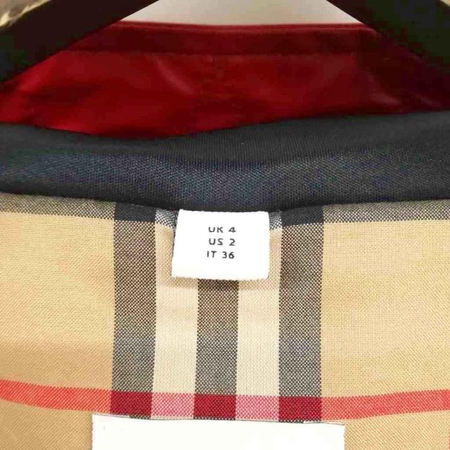 【中古】バーバリー BURBERRY Cramond ロゴ プリント コーティング フーデッド コート 36 レッド レディース_6
