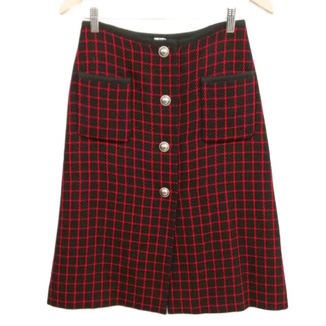 中古】ミュウミュウ miumiu 2021 Aライン 台形 チェック スカート