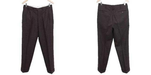 【中古】エトロ ETRO 3ピース シングル 3B スーツ セットアップ ボーダー柄 46 ブラウン メンズ_2