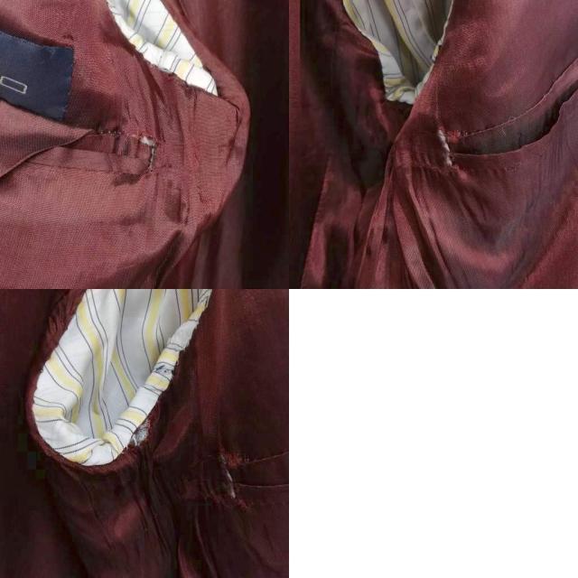 【中古】エトロ ETRO 3ピース シングル 3B スーツ セットアップ ボーダー柄 46 ブラウン メンズ_6