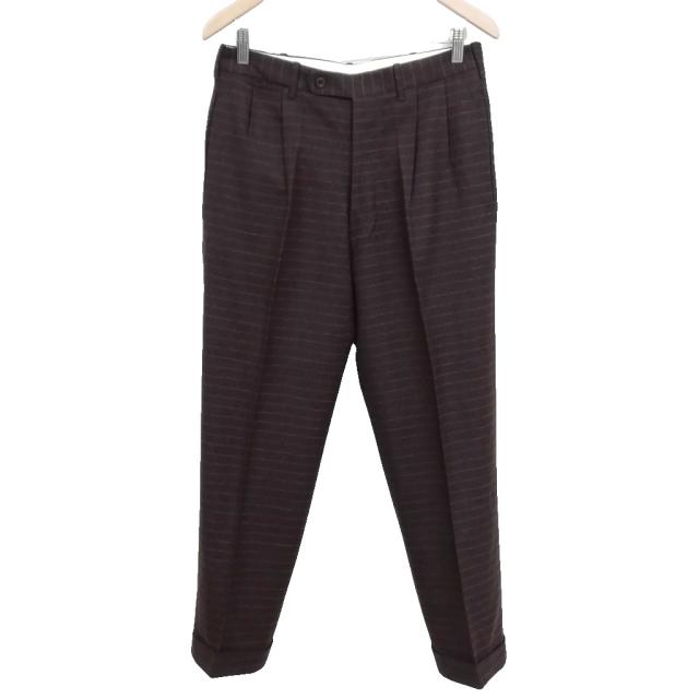 【中古】エトロ ETRO 3ピース シングル 3B スーツ セットアップ ボーダー柄 46 ブラウン メンズ_7