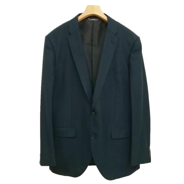 【中古】ジョセフ JOSEPH 2017 ジャガード シングル 2B スーツ セットアップ ジャケット スラックス 50 ネイビー_2
