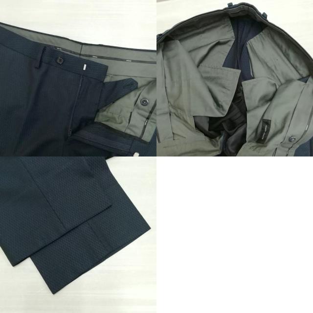 【中古】ジョセフ JOSEPH 2017 ジャガード シングル 2B スーツ セットアップ ジャケット スラックス 50 ネイビー_8