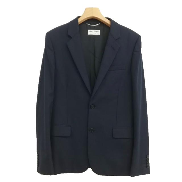 【中古】サンローラン パリ 14AW エディ期 シングル スーツ セットアップ ジャケット スラックス 46 / 48 ネイビー 紺_2