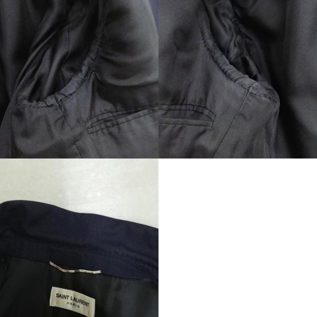 【中古】サンローラン パリ 14AW エディ期 シングル スーツ セットアップ ジャケット スラックス 46 / 48 ネイビー 紺_5