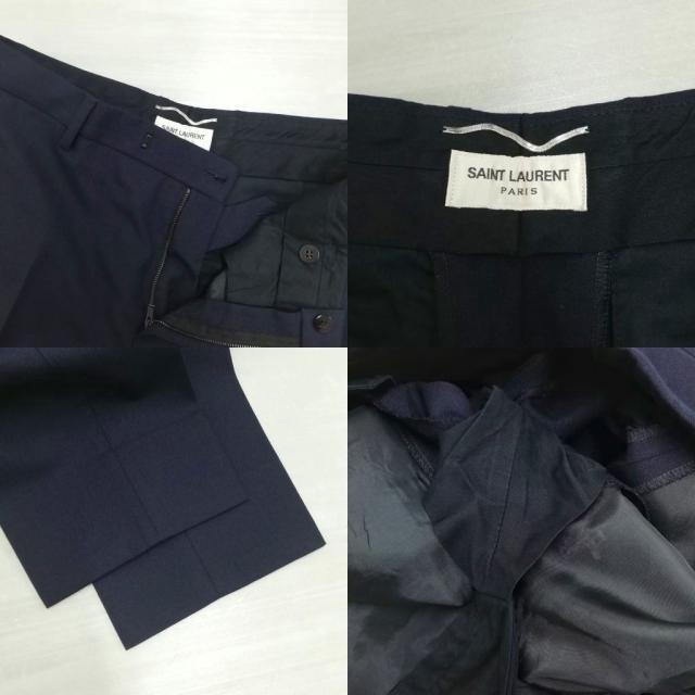 【中古】サンローラン パリ 14AW エディ期 シングル スーツ セットアップ ジャケット スラックス 46 / 48 ネイビー 紺_8