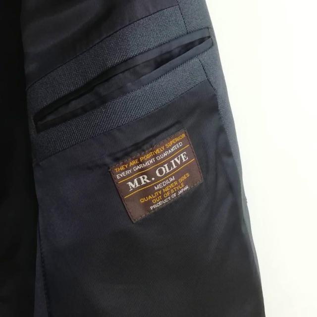 【中古】ミスターオリーブ MR.OLIVE シングル ジャケット テーラード ブレザー ポリエステル 美品 M チャコール_4