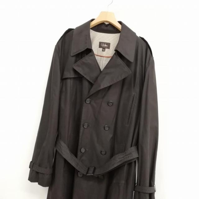 【中古】コールハーン COLE HAAN トレンチコート ロングコート L ダークブラウン系 メンズ_1