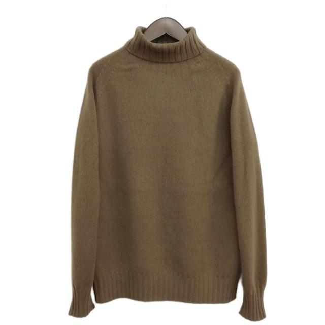【中古】マーガレットハウエル 23AW ウール カシミヤ ニット セーター タートルネック スコットランド製 M カーキ系