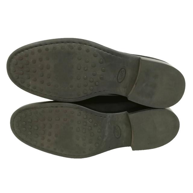 【中古】トッズ TOD'S コイン ペニー ローファー スリッポン レザー シューズ スウェード 7 ブラック系 メンズ_6