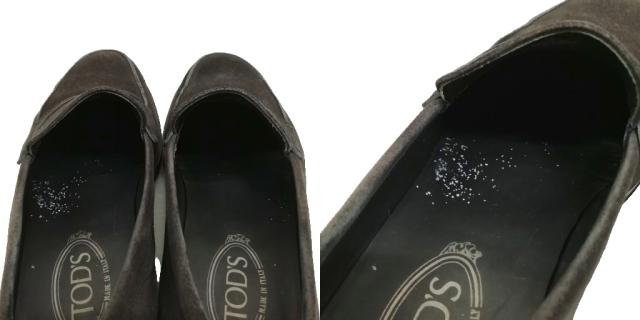 【中古】トッズ TOD'S コイン ペニー ローファー スリッポン レザー シューズ スウェード 7 ブラック系 メンズ_7