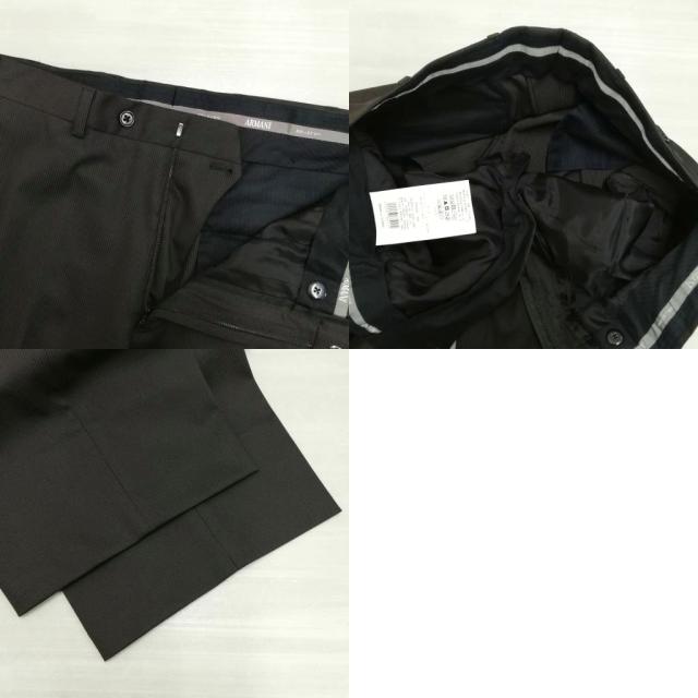 【中古】アルマーニ コレツィオーニ Metropolitan ストライプ シングル 2B スーツ セットアップ 48 チャコール系_8