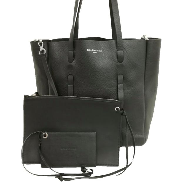 【中古】バレンシアガ BALENCIAGA エブリディトート XS レザー トートバッグ ショルダーバッグ ブラック レディース
