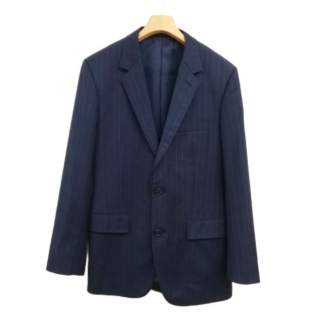 【中古】ポールスミス PAUL SMITH ゼニア生地 ストライプ シングル 2B スーツ セットアップ M ネイビー_2