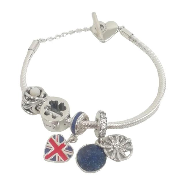 【中古】パンドラ PANDORA チャーム ブレスレット 925 シルバー レディース