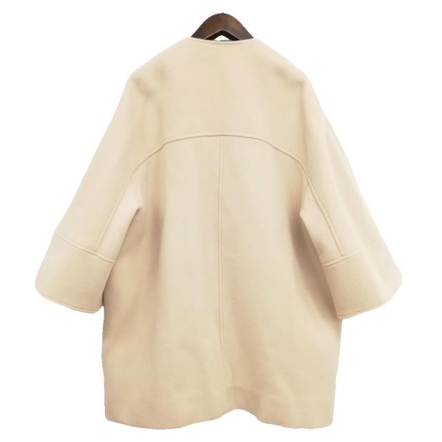 【中古】ヨリ yori YR2225-097AW 22AW ウール ノーカラー コート 美品 FREE アイボリー系 レディース_1