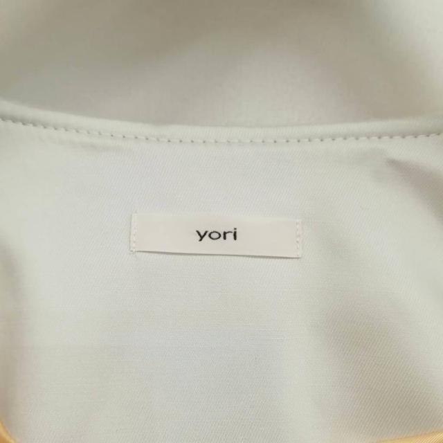 【中古】ヨリ yori YR2225-097AW 22AW ウール ノーカラー コート 美品 FREE アイボリー系 レディース_3