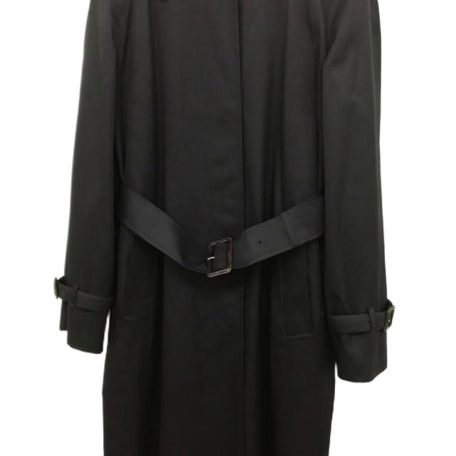 【中古】アクアスキュータム AQUASCUTUM イングランド 英国製 ステンカラー トレンチコート 美品 8 R ブラック_1