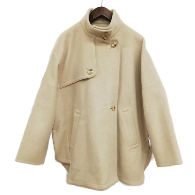 【中古】エンフォルド ENFOLD 300EA230-1110 21AW ソフトリバー ケープ コート オーバーサイズ 36 アイボリー系