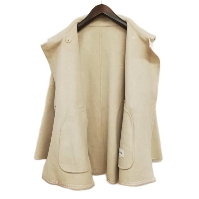 【中古】エンフォルド ENFOLD 300EA230-1110 21AW ソフトリバー ケープ コート オーバーサイズ 36 アイボリー系_5