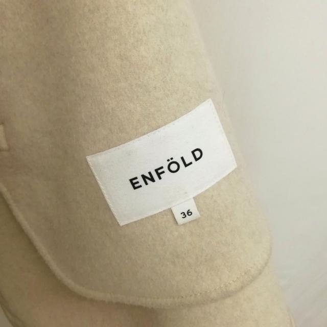 【中古】エンフォルド ENFOLD 300EA230-1110 21AW ソフトリバー ケープ コート オーバーサイズ 36 アイボリー系_6